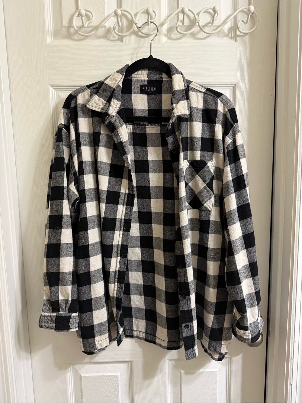 Women’s Black & White Buffalo Check Flannel